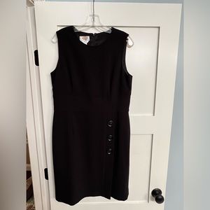 Talbots Sleeveless Black Sheath Dress Size 14P - Stretch For Work & Social